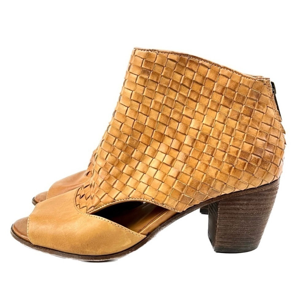 Patricia Nash Woven Leather Peep Toe Booties | Boho Italian Style | Size 10 - Picture 2 of 9